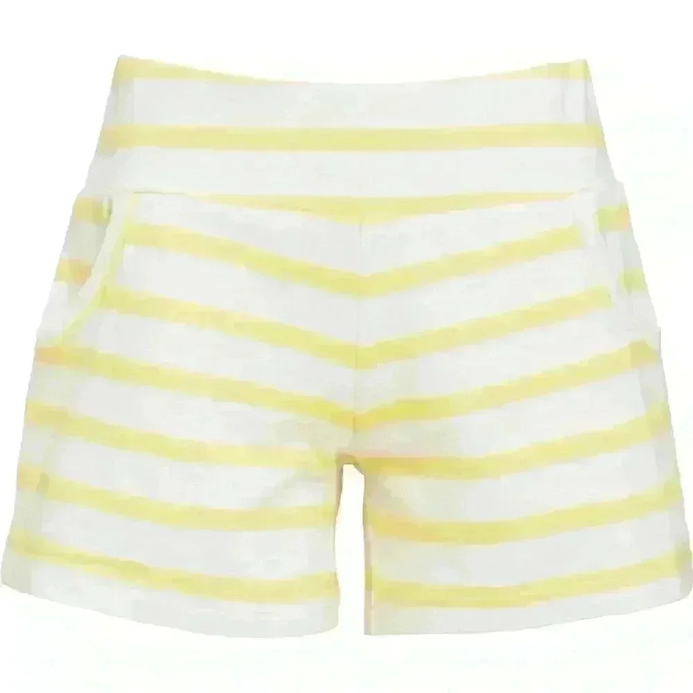 Addison Bay Quince Short Breakpoint Yellow White Striped NWT - Picture 2 of 6